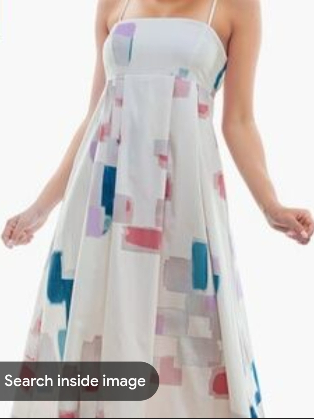 NWT - Socialite White Midi Dress with Blue, Pink and Purple Blocks